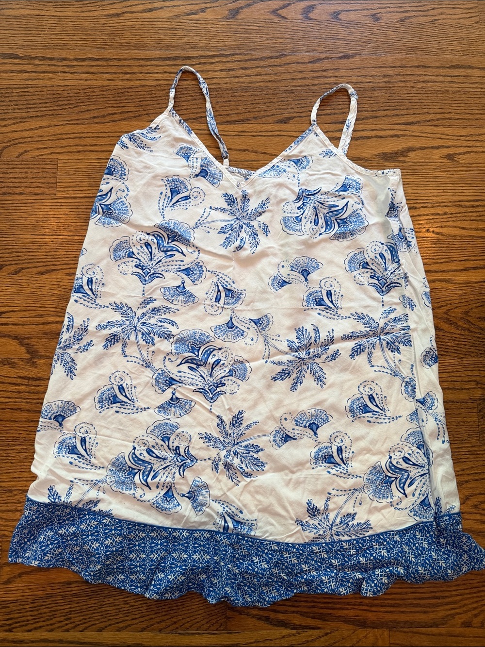 Primark White and Blue Floral Print Camisole